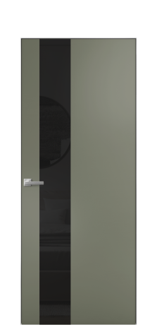 Дверь межкомнатная Vetro 14 Цвет Зеленый Покрытие Эмаль  Наличник Скрытый короб хром Цена 61810
