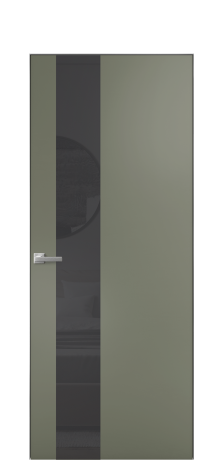 Дверь межкомнатная Vetro 14 Цвет Зеленый Покрытие Эмаль  Наличник Скрытый короб хром Цена 61810