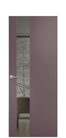 Дверь межкомнатная Vetro 14 Цвет Лиловый Покрытие Эмаль  Наличник Скрытый короб хром Цена 62310