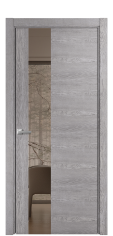 Дверь межкомнатная Vetro 14 Цвет Дуб Кварц Покрытие Шпон натуральный  Наличник L 75 Цена 51650