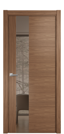 Дверь межкомнатная Vetro 14 Цвет Американский Орех Покрытие Шпон натуральный  Наличник L 75 Цена 55550