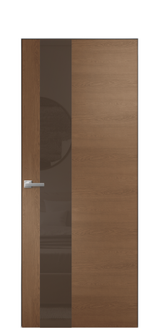 Дверь межкомнатная Vetro 14 Цвет Дуб Темный Покрытие Шпон натуральный  Наличник Скрытый короб хром Цена 66110