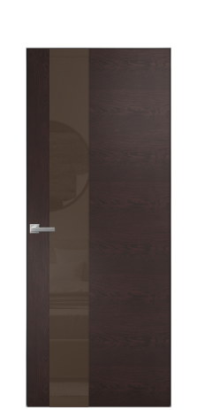 Дверь межкомнатная Vetro 14 Цвет Мореный Дуб Покрытие Шпон натуральный  Наличник Скрытый короб хром Цена 66110