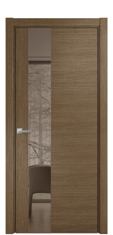 Дверь межкомнатная Vetro 14 Цвет Дуб Шоколад Покрытие Шпон масло  Наличник L 75 Цена 53575