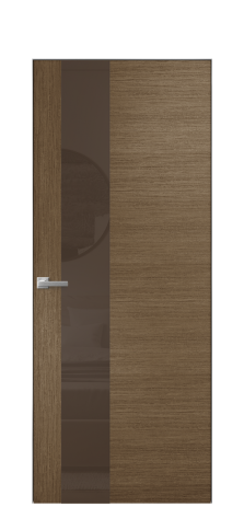 Дверь межкомнатная Vetro 14 Цвет Дуб Шоколад Покрытие Шпон масло  Наличник Скрытый короб хром Цена 67260