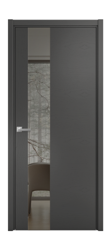 Дверь межкомнатная Vetro 14 Цвет Ясень Антрацит Покрытие Шпон крашеный  Наличник L 50 Цена 48525