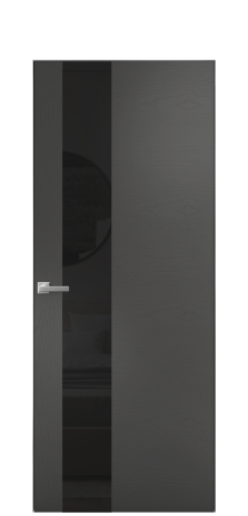 Дверь межкомнатная Vetro 14 Цвет Ясень Антрацит Покрытие Шпон крашеный  Наличник Скрытый короб хром Цена 64260