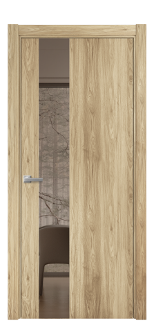 Дверь межкомнатная Vetro 14 Цвет Орех NY светлый Покрытие ПВХ WOOD NATURAL Наличник L 75 Цена 31325