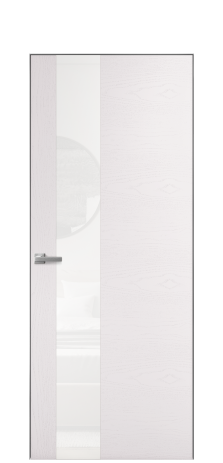 Дверь межкомнатная Vetro 14 Цвет Ясень Крем Покрытие Шпон крашеный  Наличник Скрытый короб хром Цена 64260