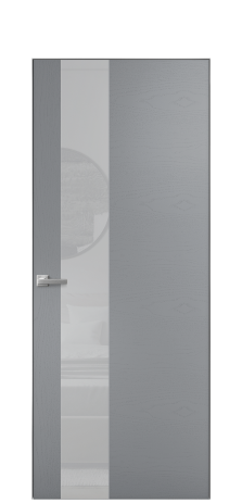 Дверь межкомнатная Vetro 14 Цвет Ясень Гриджио Покрытие Шпон крашеный  Наличник Скрытый короб хром Цена 65010