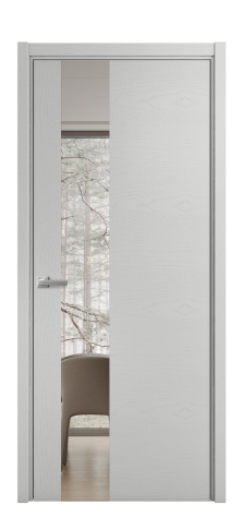 Дверь межкомнатная Vetro 14 Цвет Ясень Телегрей Покрытие Шпон крашеный  Наличник L 50 Цена 48025