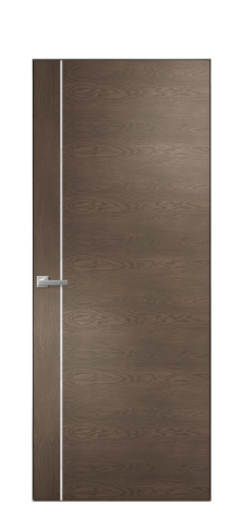 Дверь межкомнатная Vetro 17 Цвет Дуб Марракеш Покрытие Шпон натуральный  Наличник Скрытый короб хром Цена 66110