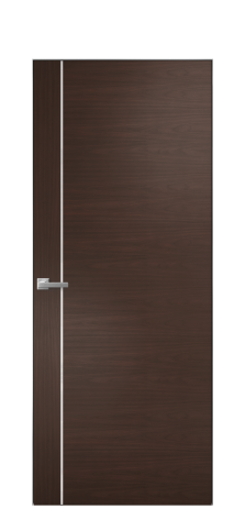 Дверь межкомнатная Vetro 17 Цвет Каштановый Орех Покрытие Шпон натуральный  Наличник Скрытый короб хром Цена 68460