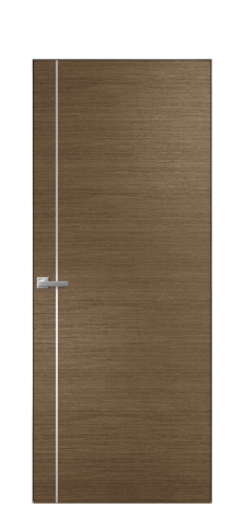 Дверь межкомнатная Slot 10-011 Цвет Дуб Шоколад Покрытие Шпон масло  Наличник Скрытый короб хром Цена 64110