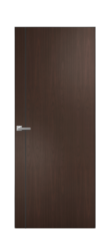 Дверь межкомнатная Слот 10-011 Цвет Каштановый Орех Покрытие Шпон натуральный  Наличник Скрытый короб хром Цена 48150