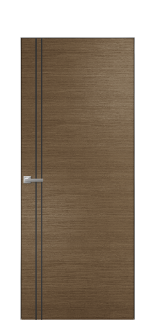 Дверь межкомнатная Slot 10-012 Цвет Дуб Шоколад Покрытие Шпон масло  Наличник Скрытый короб хром Цена 64110