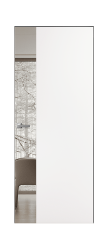 Дверь межкомнатная Vetro 19 Цвет Вайт Покрытие ПВХ SOFT (ПЭТ) Наличник Скрытый короб хром Цена 53390