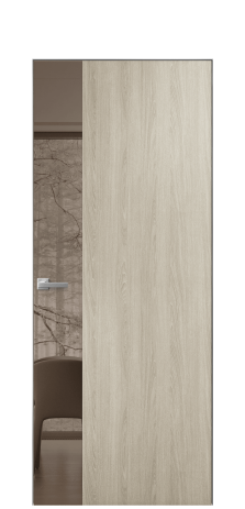 Дверь межкомнатная Vetro 19 Цвет Maderaira oak sand Покрытие ПВХ WOOD NATURAL Наличник Скрытый короб хром Цена 58360
