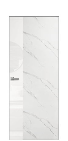 Дверь межкомнатная Vetro 19 Цвет Monte white soft Покрытие ПВХ ORIGINAL Наличник Скрытый короб хром Цена 42010