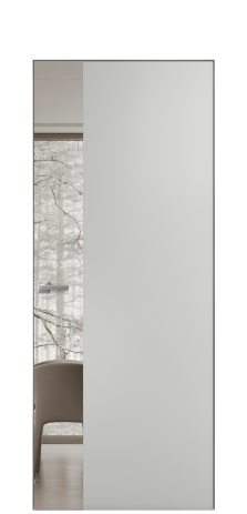 Дверь межкомнатная Vetro 19 Цвет Телегрей Покрытие Эмаль  Наличник Скрытый короб хром Цена 62560