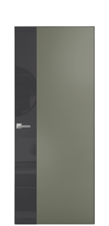 Дверь межкомнатная Vetro 19 Цвет Зеленый Покрытие Эмаль  Наличник Скрытый короб хром Цена 62560