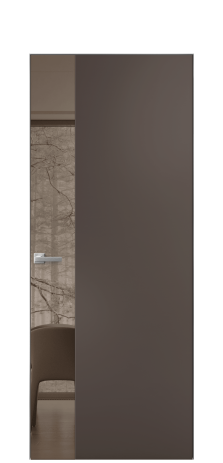 Дверь межкомнатная Vetro 19 Цвет Коричневый Покрытие Эмаль  Наличник Скрытый короб хром Цена 62560