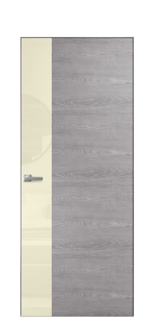 Дверь межкомнатная Vetro 19 Цвет Дуб Кварц Покрытие Шпон натуральный  Наличник Скрытый короб хром Цена 66110