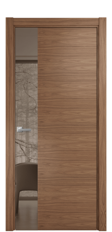 Дверь межкомнатная Vetro 19 Цвет Американский Орех Покрытие Шпон натуральный  Наличник L 75 Цена 55800