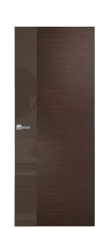 Дверь межкомнатная Vetro 19 Цвет Каштановый Орех Покрытие Шпон натуральный  Наличник Скрытый короб хром Цена 68460