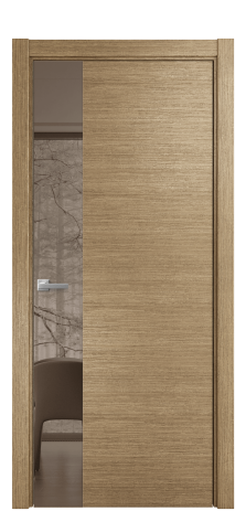 Дверь межкомнатная Vetro 19 Цвет Дуб Янтарь Покрытие Шпон масло  Наличник L 75 Цена 53825