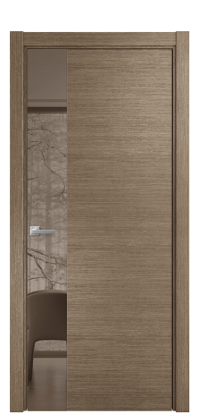 Дверь межкомнатная Vetro 19 Цвет Дуб Кофе Покрытие Шпон масло  Наличник L 75 Цена 53825