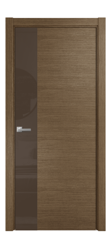 Дверь межкомнатная Vetro 19 Цвет Дуб Шоколад Покрытие Шпон масло  Наличник L 75 Цена 53075