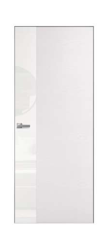 Дверь межкомнатная Vetro 19 Цвет Ясень Крем Покрытие Шпон крашеный  Наличник Скрытый короб хром Цена 64260