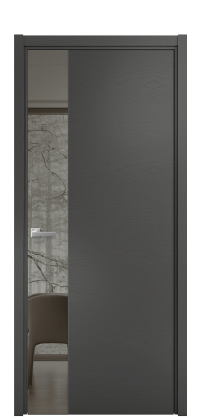 Дверь межкомнатная Vetro 19 Цвет Ясень Антрацит Покрытие Шпон крашеный  Наличник L 50 Цена 48775