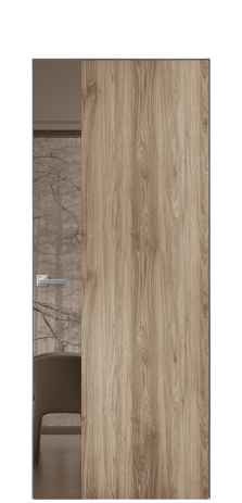 Дверь межкомнатная Ветро 19 Цвет Орех смоук Покрытие ПВХ ПОД ДЕРЕВО Наличник Скрытый короб хром Цена 46050