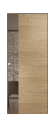 Дверь межкомнатная Ветро 19 Цвет Дуб Светлый Покрытие Шпон натуральный  Наличник Скрытый короб хром Цена 54500