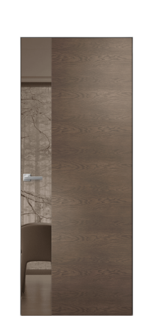 Дверь межкомнатная Ветро 19 Цвет Дуб Марракеш Покрытие Шпон натуральный  Наличник Скрытый короб хром Цена 54500