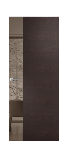 Дверь межкомнатная Ветро 19 Цвет Мореный Дуб Покрытие Шпон натуральный  Наличник Скрытый короб хром Цена 54500