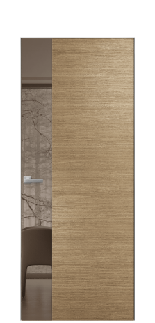 Дверь межкомнатная Ветро 19 Цвет Дуб Янтарь Покрытие Шпон масло  Наличник Скрытый короб хром Цена 56350