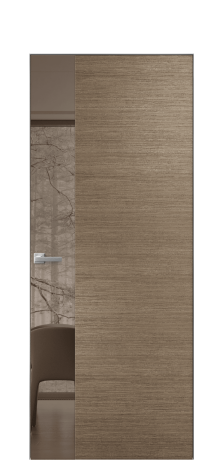 Дверь межкомнатная Ветро 19 Цвет Дуб Кофе Покрытие Шпон масло  Наличник Скрытый короб хром Цена 56350