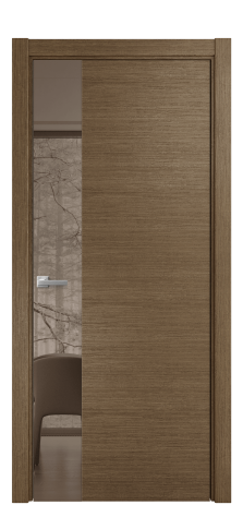 Дверь межкомнатная Ветро 19 Цвет Дуб Шоколад Покрытие Шпон масло  Наличник L 75 Цена 59325