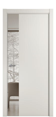 Дверь межкомнатная Vetro 19 Цвет Лайт Грей Покрытие ПВХ SOFT (ПЭТ) Наличник Скрытый короб хром Цена 46050