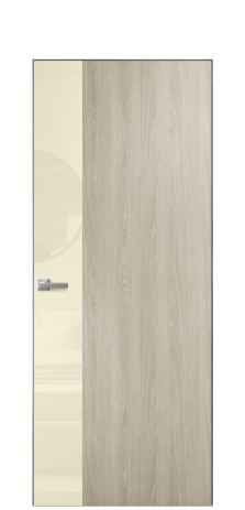 Дверь межкомнатная Vetro 19 Цвет Мадейра песок Покрытие ПВХ ПОД ДЕРЕВО Наличник Скрытый короб хром Цена 46050