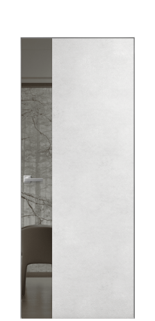 Дверь межкомнатная Vetro 19 Цвет Бетон известковый Покрытие ПВХ ФАКТУРНЫЕ Наличник Скрытый короб хром Цена 46050