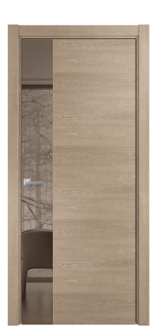 Дверь межкомнатная Vetro 19 Цвет Дуб Песочный Покрытие Шпон натуральный  Наличник L 75 Цена 56700