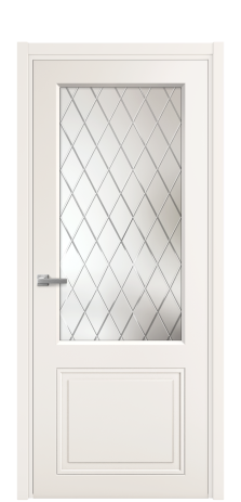 Дверь межкомнатная Страйп 2 Цвет Молочный Покрытие Эмаль  Наличник L 50 Цена 40803