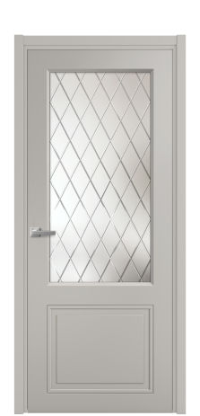 Дверь межкомнатная Страйп 2 Цвет Серый Шелк Покрытие Эмаль  Наличник L 50 Цена 44980