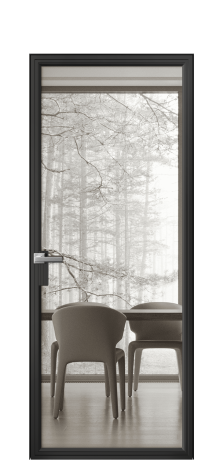 Дверь межкомнатная Frame 01 Цвет Черный Покрытие Алюминий  Наличник Скрытый короб Цена 77400