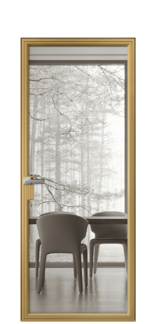 Дверь межкомнатная Фрейм 01 Цвет Латунь Покрытие Алюминий  Наличник Скрытый короб Цена 73420