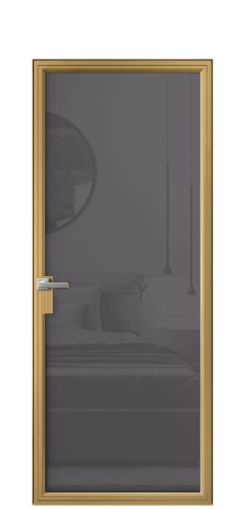 Дверь межкомнатная Фрейм 01 Цвет Латунь Покрытие Алюминий  Наличник Скрытый короб Цена 75130